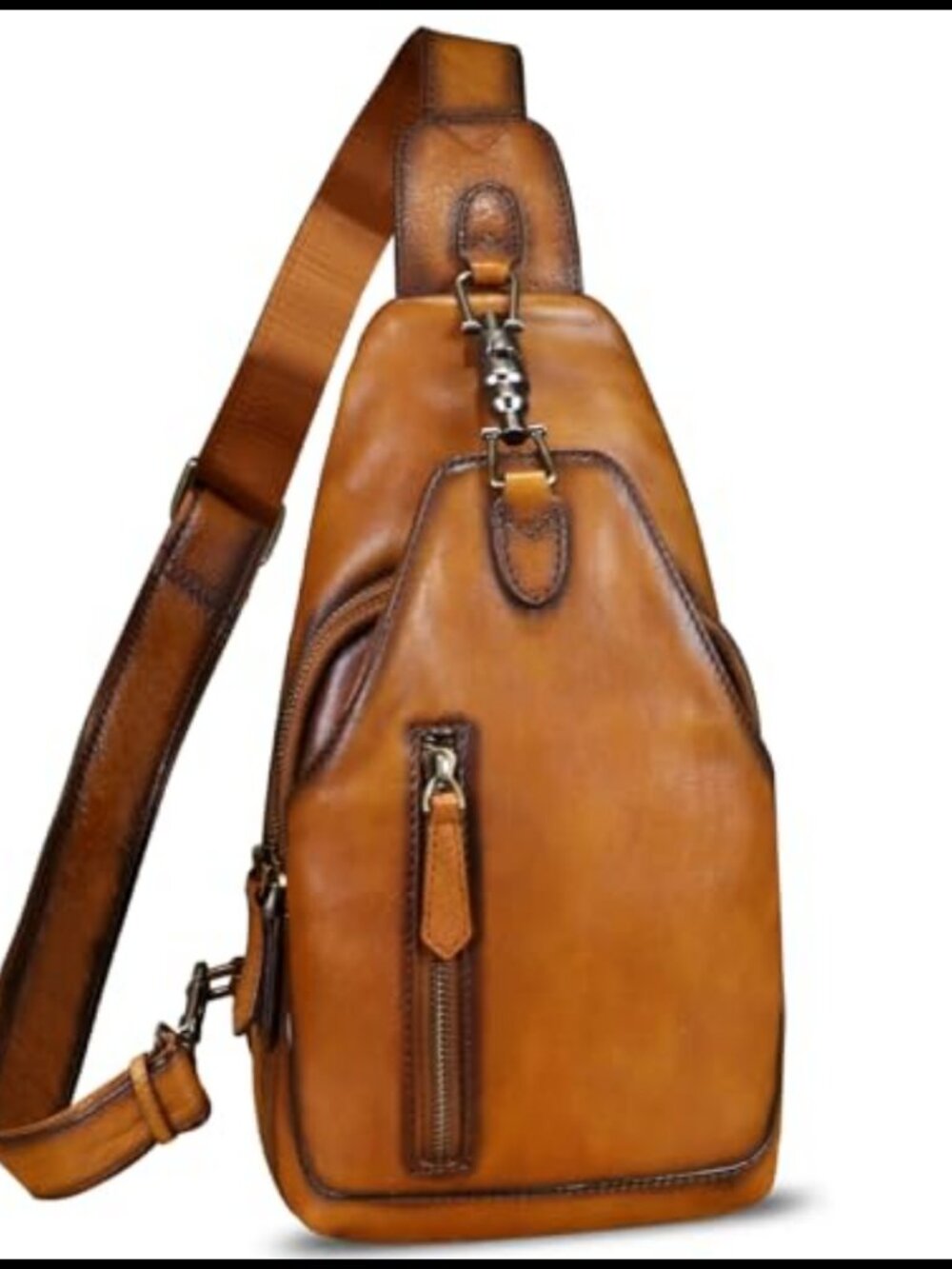 Genuine Leather Sling Bag Crossbody Shoulder Chest Backpack Purse